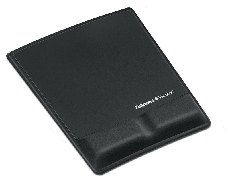 Fellowes Mouse Pad/Wrist Support with Mircoban Protection, Black (9181201)